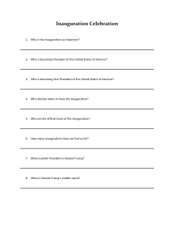 Inauguration Worksheet