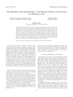 The Meaning in Life Questionnaire
