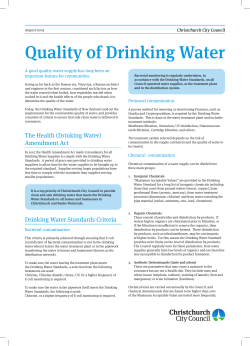 Chlorination Fact Sheet - Quality of Drinking Water