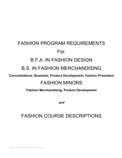 FASHION PROGRAM REQUIREMENTS For