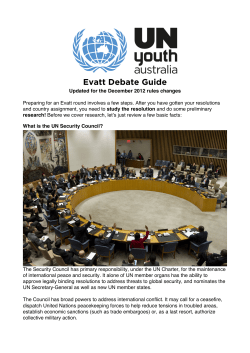 Evatt Debate Guide - UN Youth Australia
