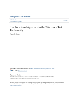 The Functional Approach to the Wisconsin Test For Insanity