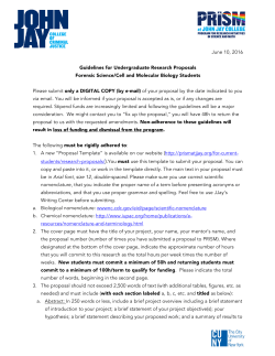 June 10, 2016 Guidelines for Undergraduate Research