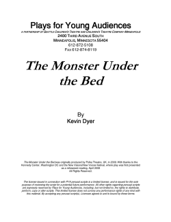 The Monster Under the Bed - Plays for Young Audiences