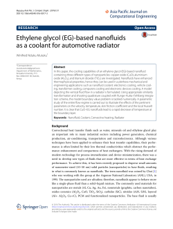 Ethylene glycol (EG)-based nanofluids as a coolant for automotive
