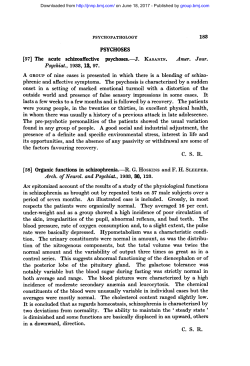 It is concluded that as regards homeostasis, schizophrenia is