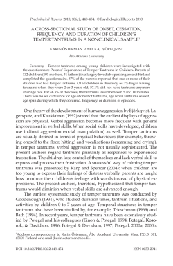 a cross-sectional study of onset, cessation, frequency