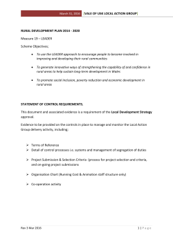 Local Action Group Statement of Control