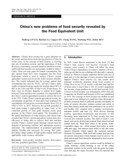 China`s new problems of food security revealed by the Food