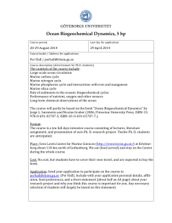 Ocean Biogeochemical Dynamics, 5 hp