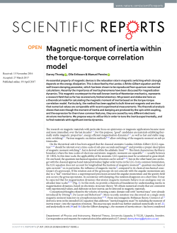 Magnetic moment of inertia within the torque-torque