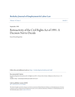 Retroactivity of the Civil Rights Act of 1991: A Decision Not to Decide