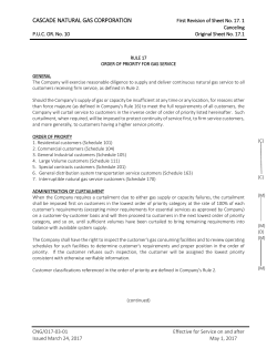 Order of Priority for Gas Service