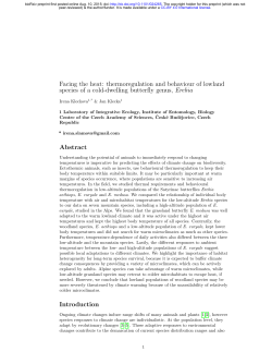 Facing the heat: thermoregulation and behaviour of lowland species