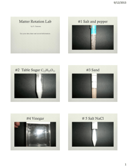 Matter Rotation Lab #1 Salt and pepper #2 Table