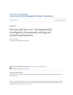 An experimental investigation of reassurance seeking and