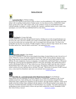 2/13 Stories of Survival Lord of the Flies by William Golding Lord of