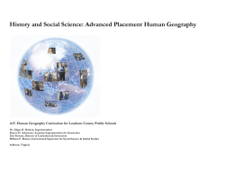History and Social Science: Advanced Placement Human Geography