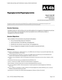 Hypoglycemia/Hyperglycemia