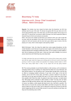 Bloomberg TV India Interview with Group Chief