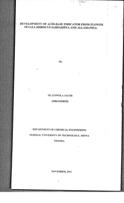 DEVELOPMENt OF ACID-BASE INDICATOR FROM FLOWER