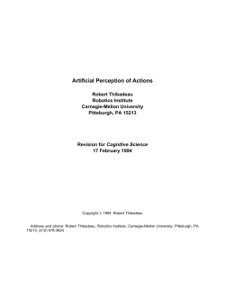 Action Perception. - Carnegie Mellon School of Computer Science