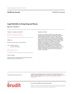 Legal Hybridity in Hong Kong and Macau