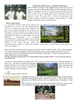 Woussickett Golf Course – A Historical Overview