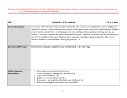 1 Whitman-Hanson Regional High School provides all students with