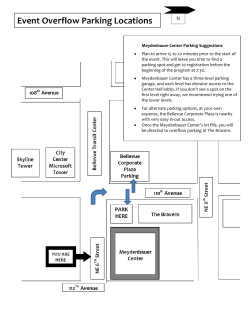 Meydenbauer Center Parking Suggestions Plan to arrive 15 to 20