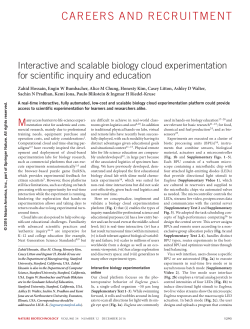 Interactive and scalable biology cloud experimentation for scientific