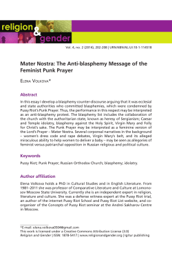 The Anti-blasphemy Message of the Feminist Punk Prayer