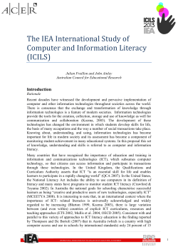 The IEA International Study of Computer and Information Literacy