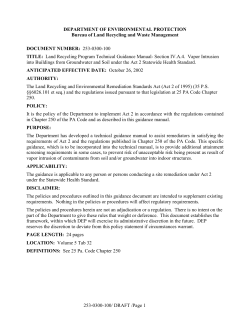 This document provides guidance for assessing