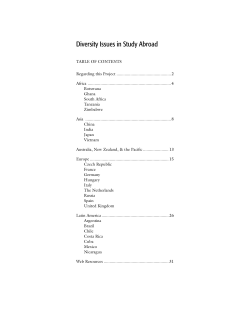 Diversity Issues in Study Abroad