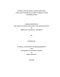 INVESTIGATION OF SODIUM AND POTASSIUM IONS IN