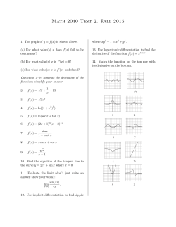 Math 2040 Test 2. Fall 2015