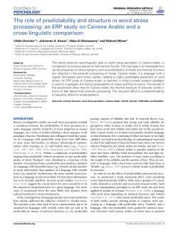 The role of predictability and structure in word stress processing: an