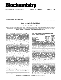 Perspectives in Biochemistry Lipid Sorting in