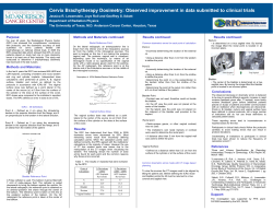 Cervix Brachytherapy Dosimetry: Observed improvement in data