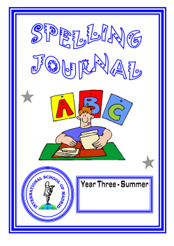 Spelling Journal - Summer - International School of Madrid