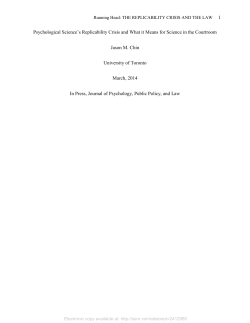 Psychological Science`s Replicability Crisis and What it Means for