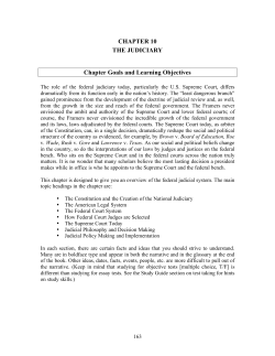 CHAPTER 10 THE JUDICIARY Chapter Goals and