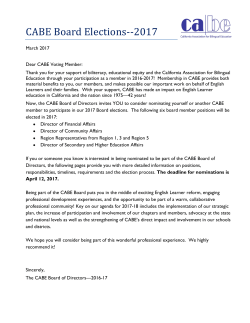 CABE Board Elections--2017 - CABE 2017