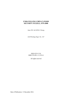 unravelling china`s food security puzzle, 1979-2008