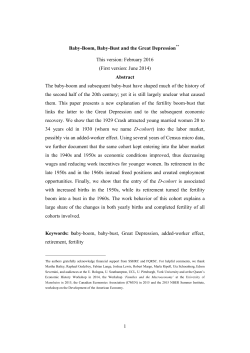 Baby-Boom, Baby-Bust and the Great Depression