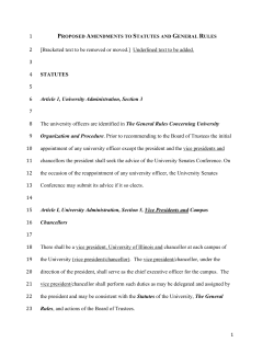 Proposed Amendments to the Statutes and General Rules