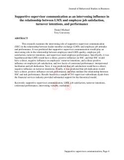 Supportive supervisor communication as an intervening