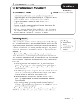 CC Investigation 5: Variability - Hood River County School District