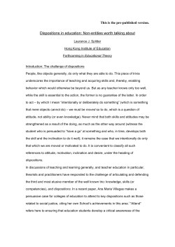 Dispositions in education - EdUHK Research Repository
